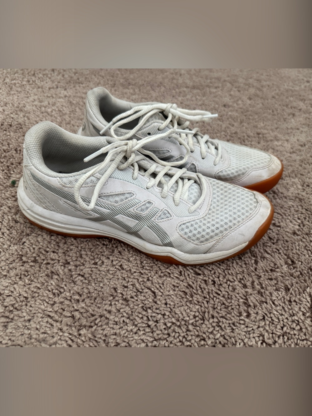 Asics White Athletic Sneakers with Gum Outsole